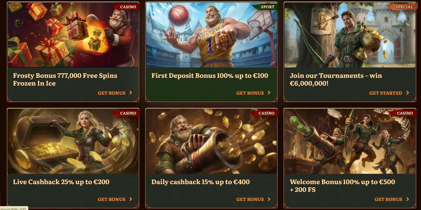 WildRobin Casino bonussen sectie