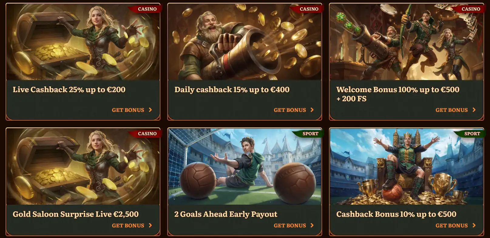 WildRobin Casino bonuses section 