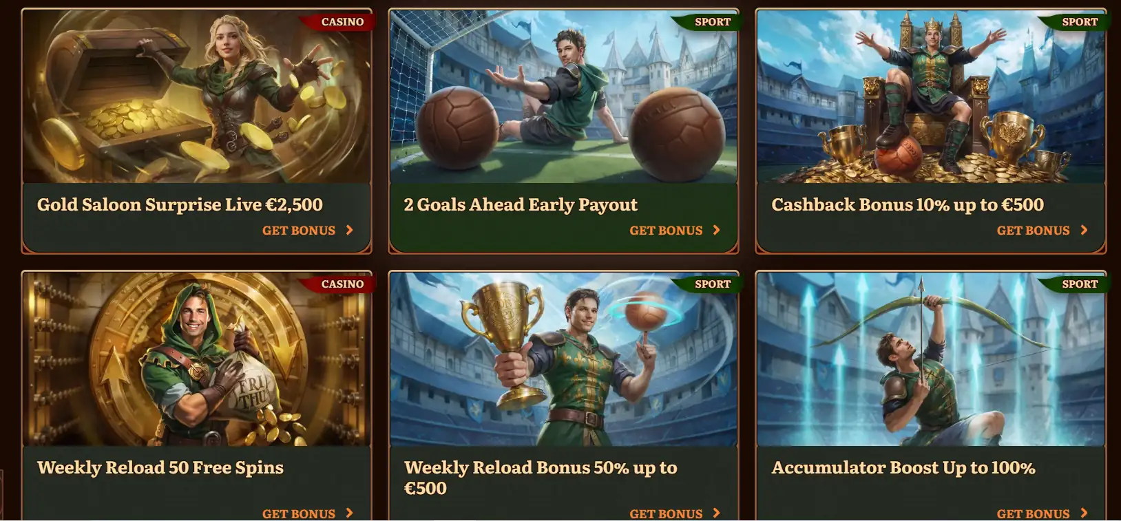 WildRobin Casino bonuses section 