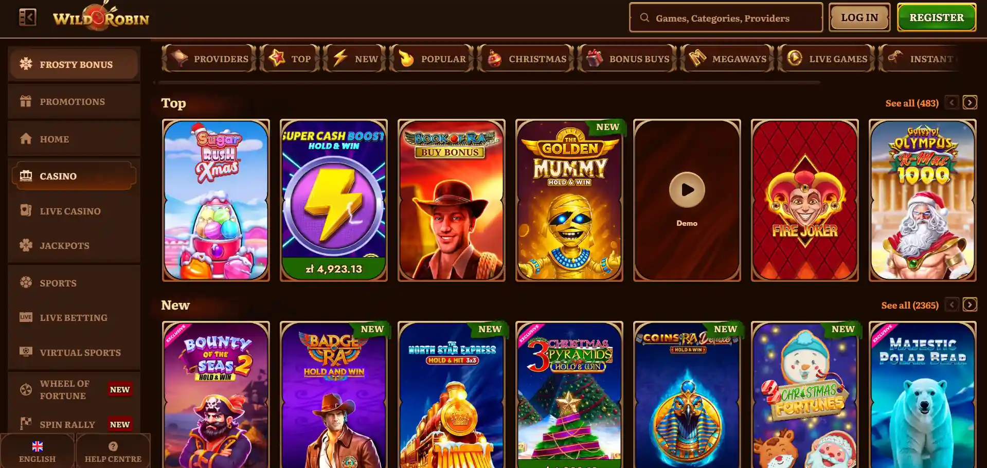 Rannóg cluichí Chasíneo WildRobin 