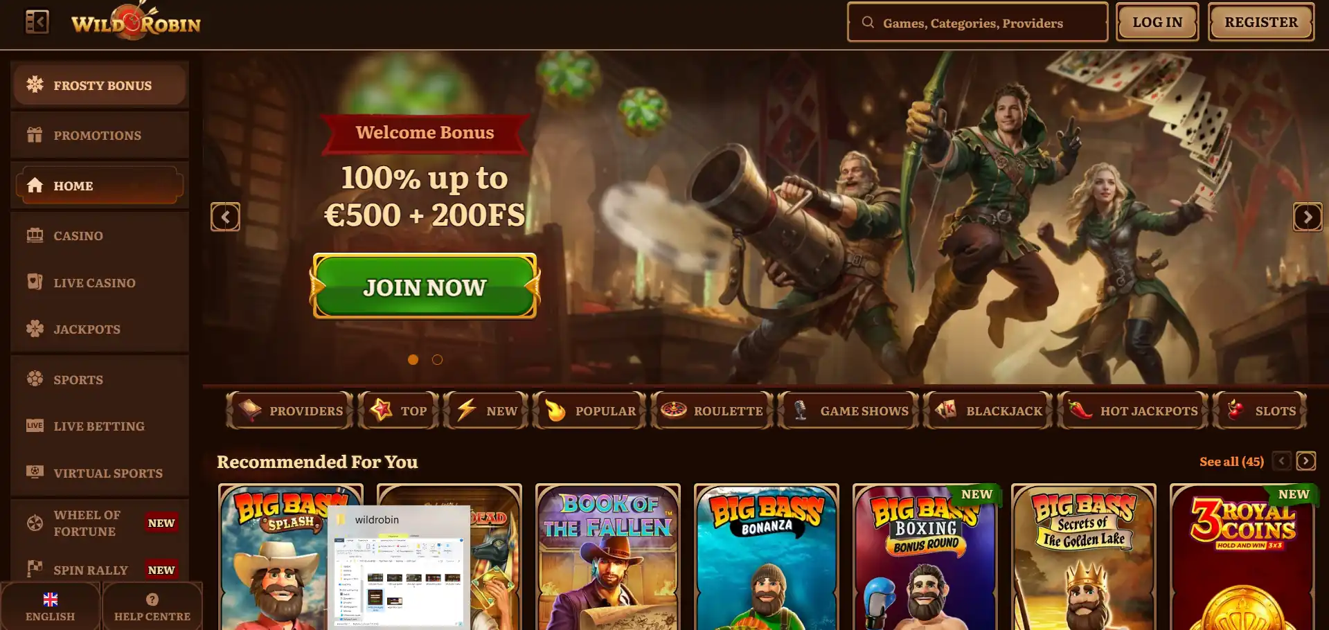 Rannóg roghchláir Chasíneo WildRobin  